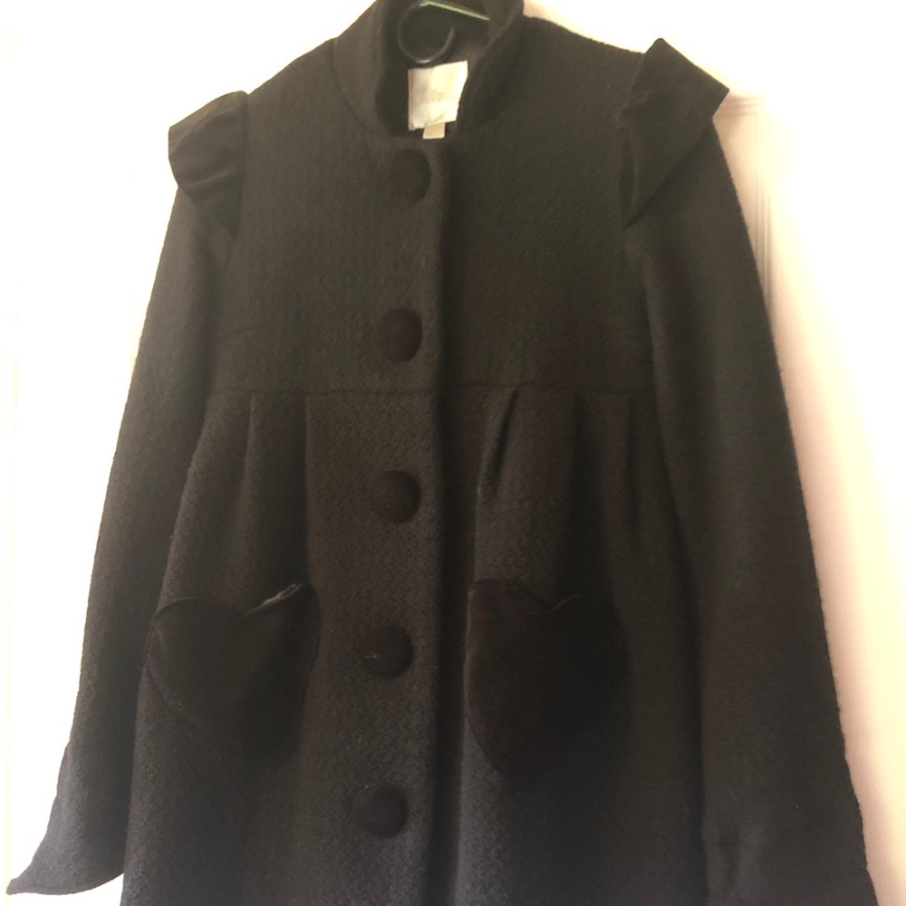 Black wool pea coat